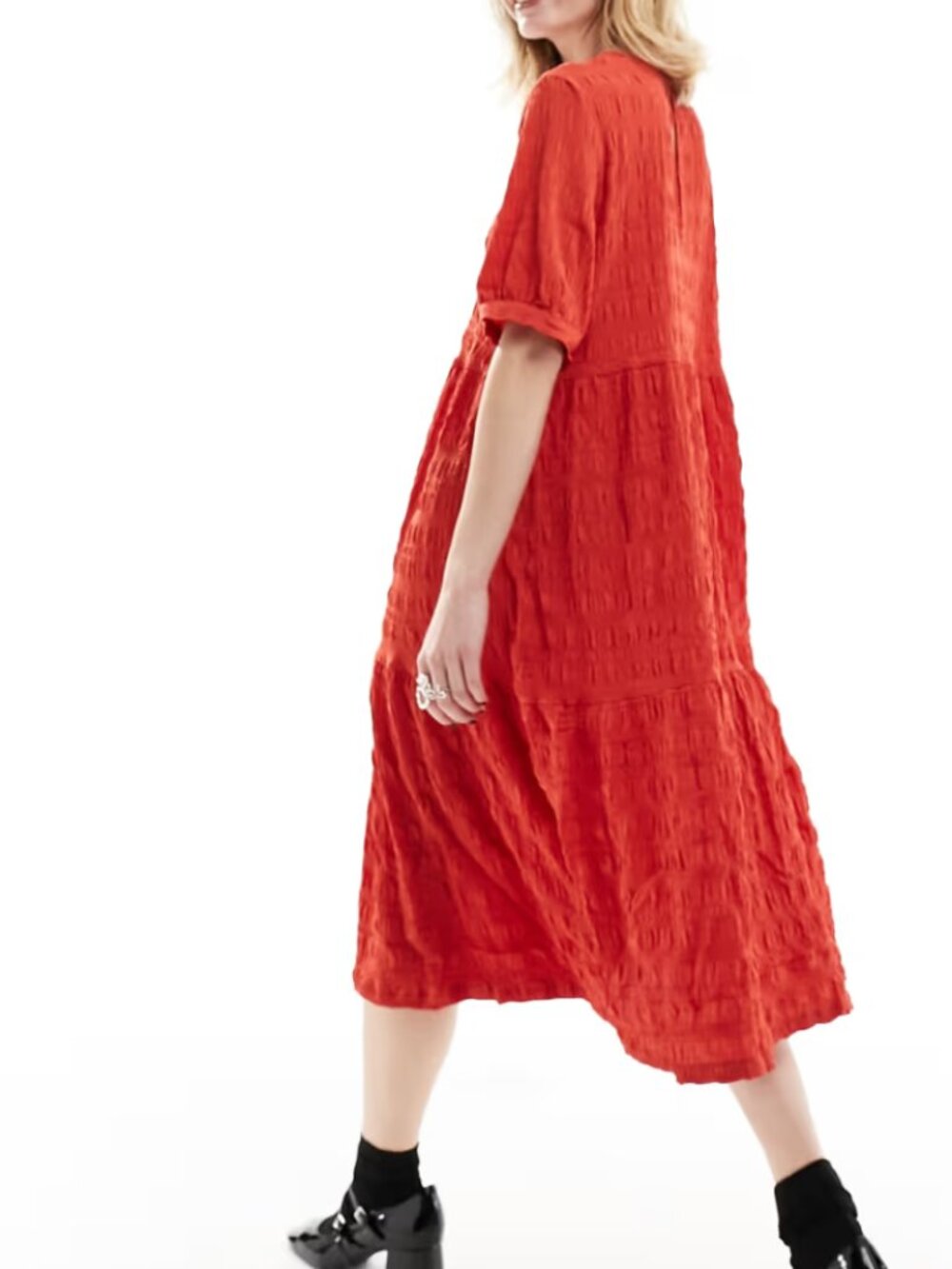 Monki Red Tiered Maxi Dress